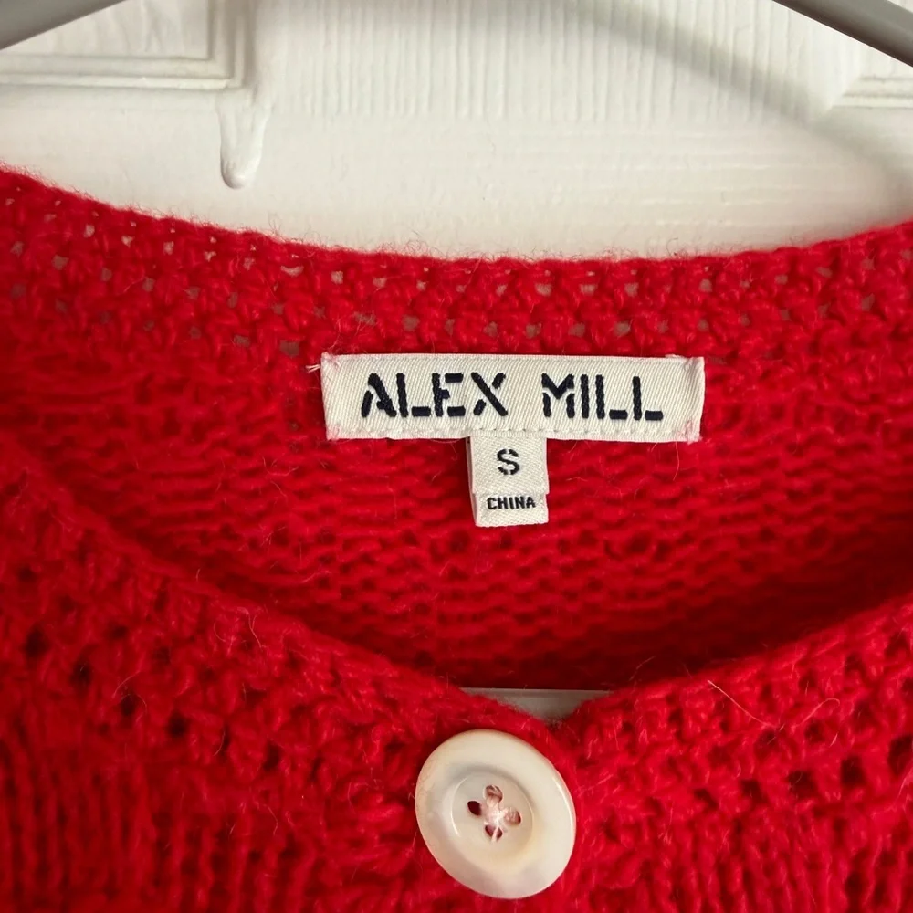 Alex Mill Vibrant Red Button-Up Cardigan - Picture 4 of 8